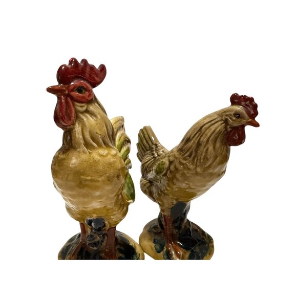 Vintage Norcrest Rooster & Hen Ceramic Figurines Hand-Painted Made In Japan READ - Picture 10 of 14